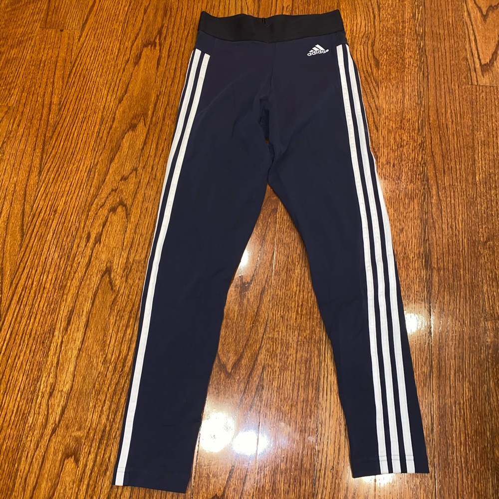 Adidas 3 Stripe Leggings Navy